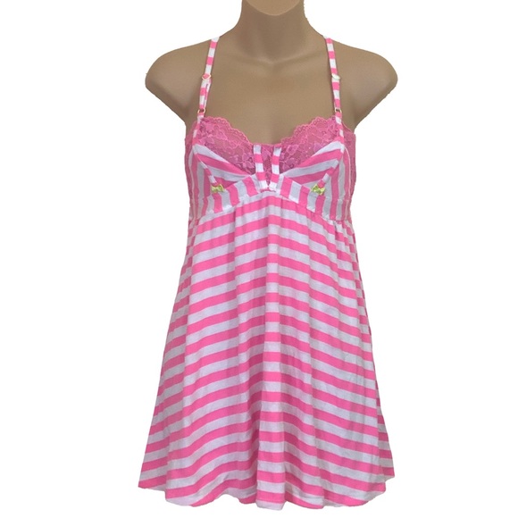 RARE H2F Pink Betsey Johnson Adorable Striped Summer Dress - Picture 1 of 9